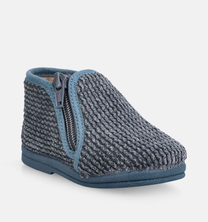 Little David Pantoufles en Bleu fonc&eacute; pour gar&ccedil;ons (381151) - pour semelles orthop&eacute;diques