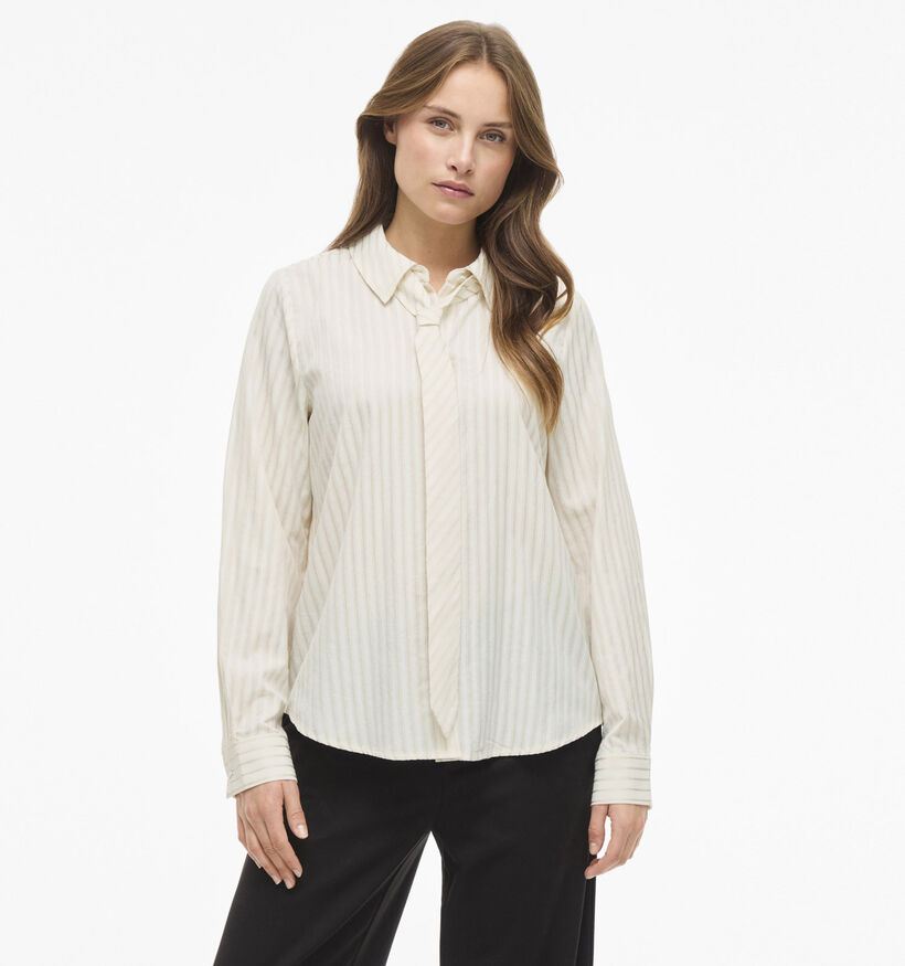 Vila Fija Tie Ecru Hemd met Das voor dames (366678)