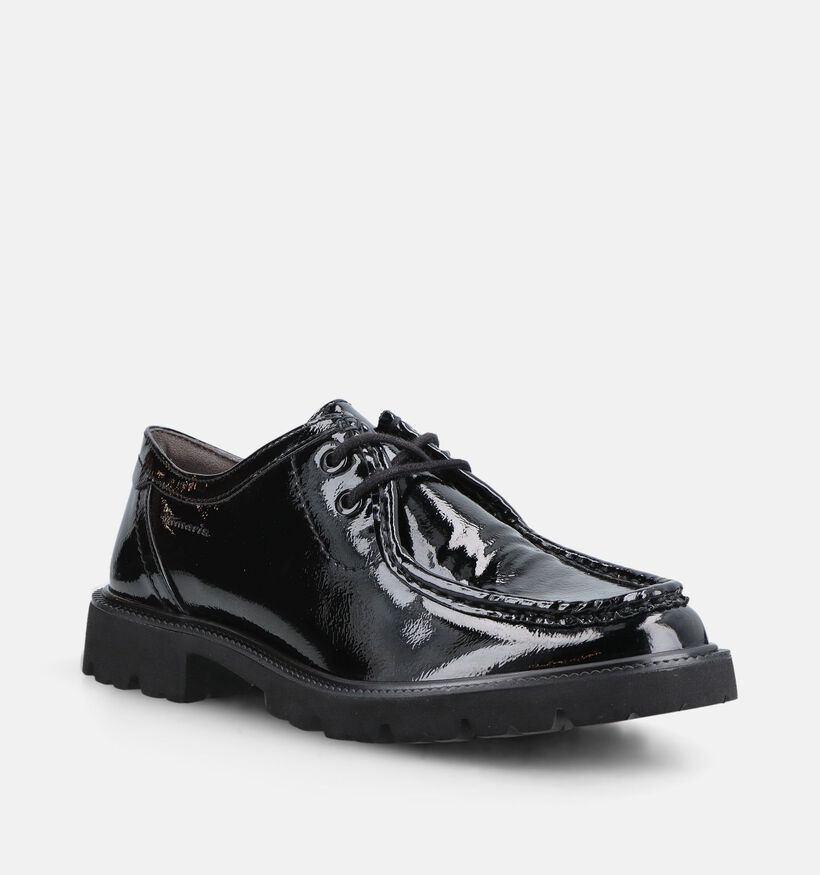 Tamaris Comfort Zwarte Veterschoenen voor dames (376321) - geschikt voor steunzolen