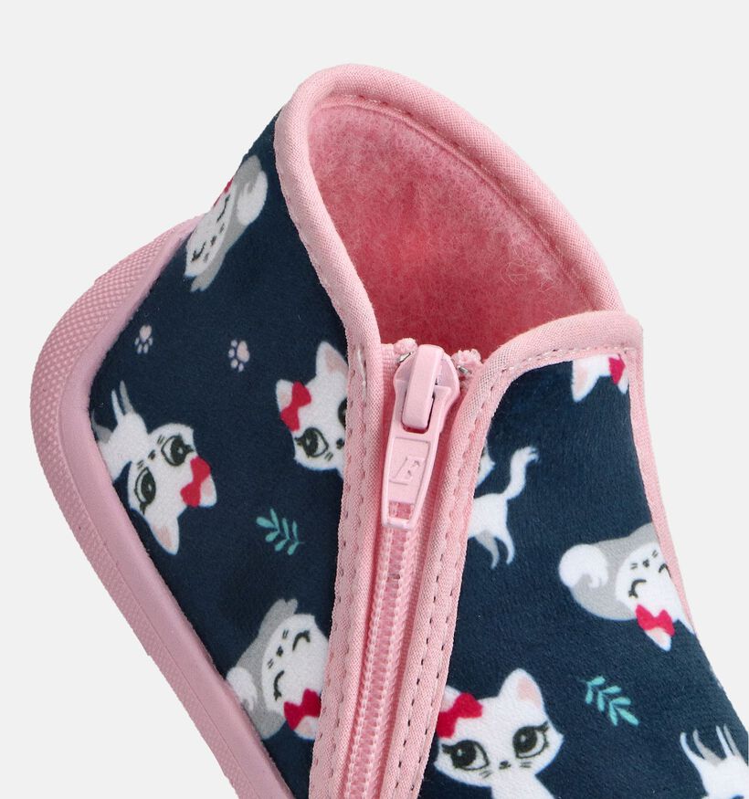 Milo & Mila Pantoufles fermées en Bleu pour filles, garçons (364917) - pour semelles orthopédiques