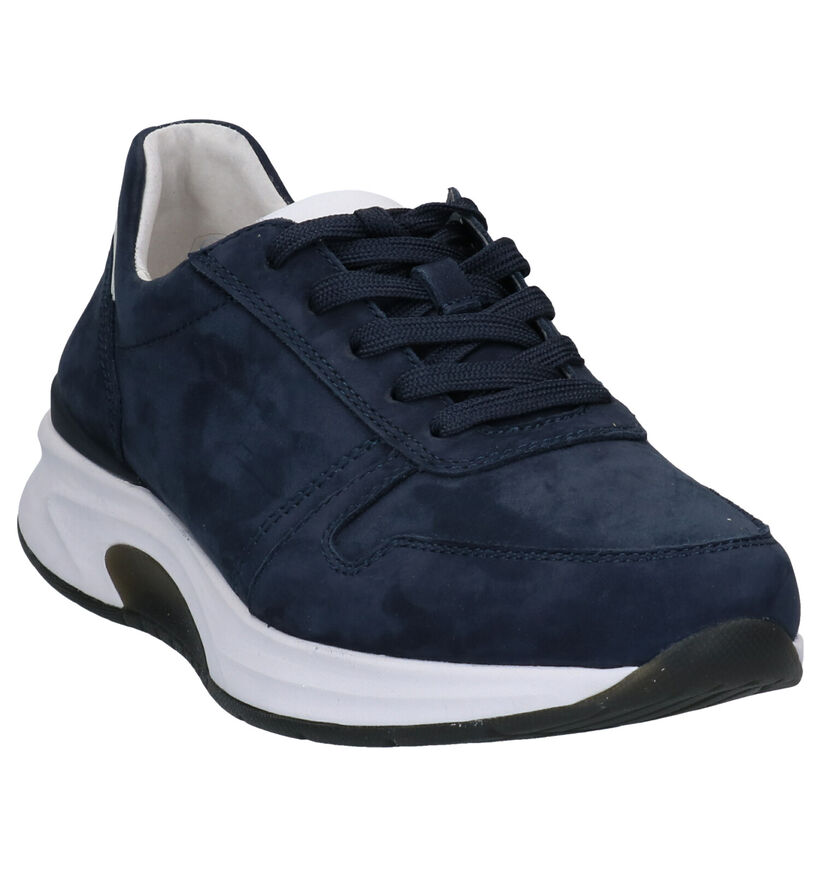 Pius Gabor Blauwe Veterschoenen in nubuck (291361)