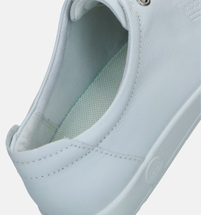 ECCO Soft 2.0 Witte Veterschoenen voor dames (307442) - geschikt voor steunzolen