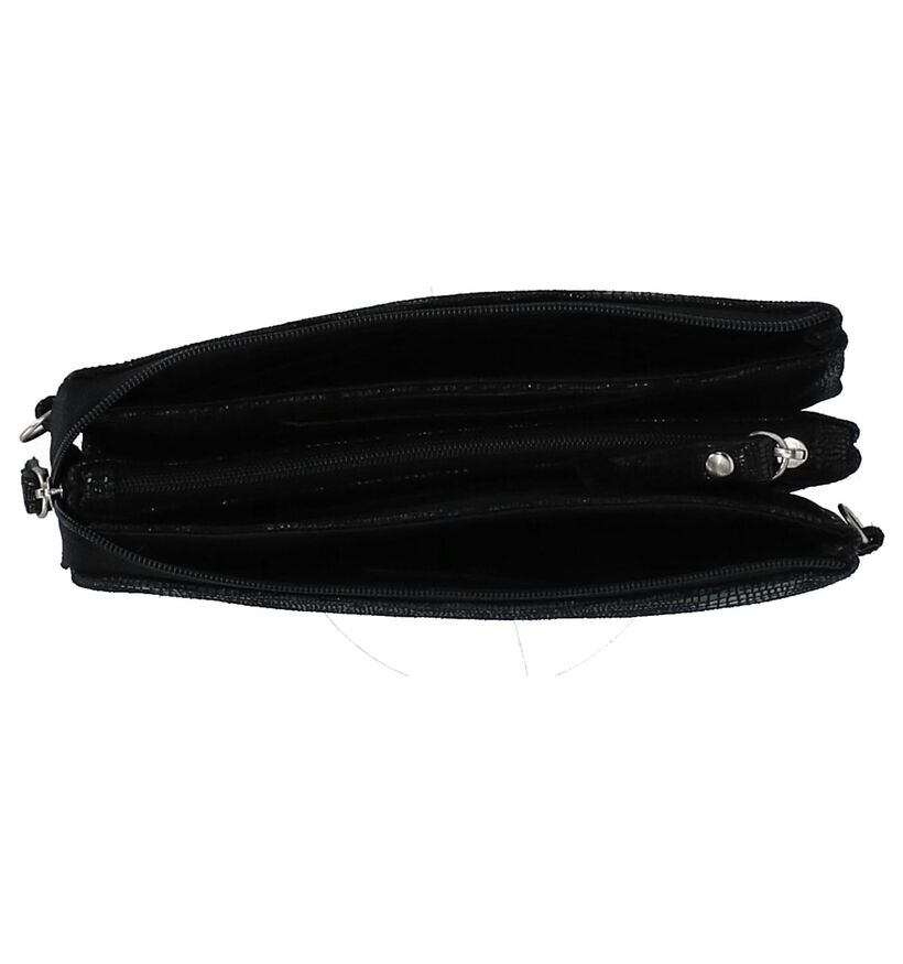 Via Limone Lizard Zwart Crossbody Tasje in nubuck (270746)