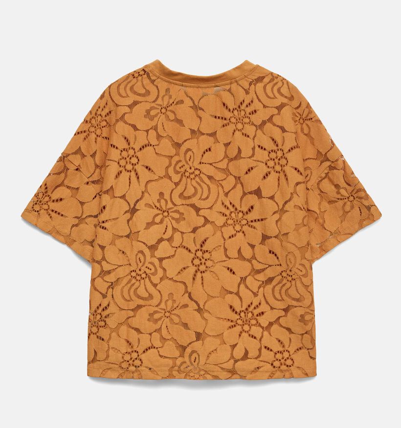 Vero Moda Sharon Back Lace T-shirt en Orange pour femmes (374977)