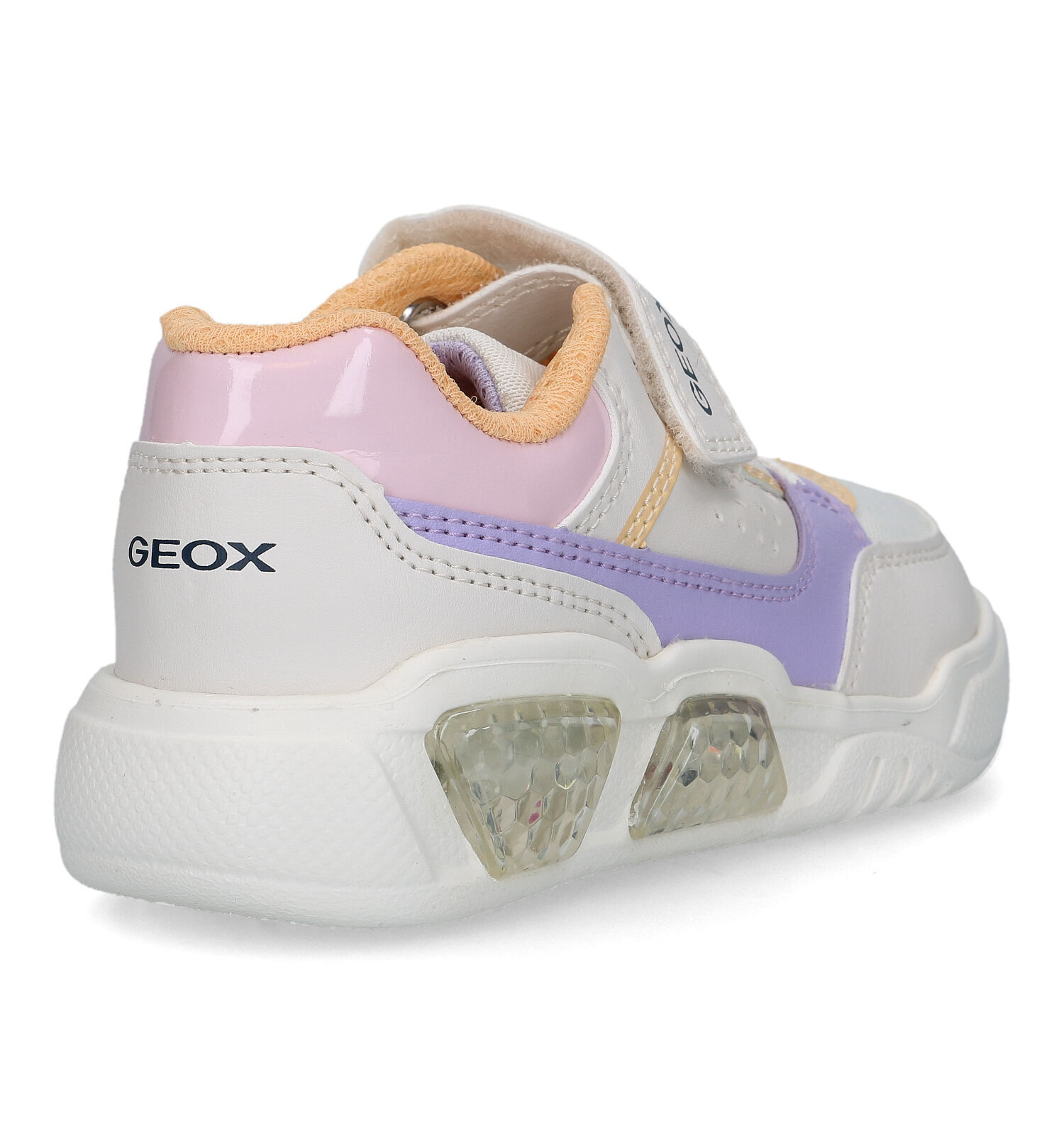 Geox Illuminus Beige Schoenen met Lichtjes Meisjes Sneakers Online op TORFS.BE