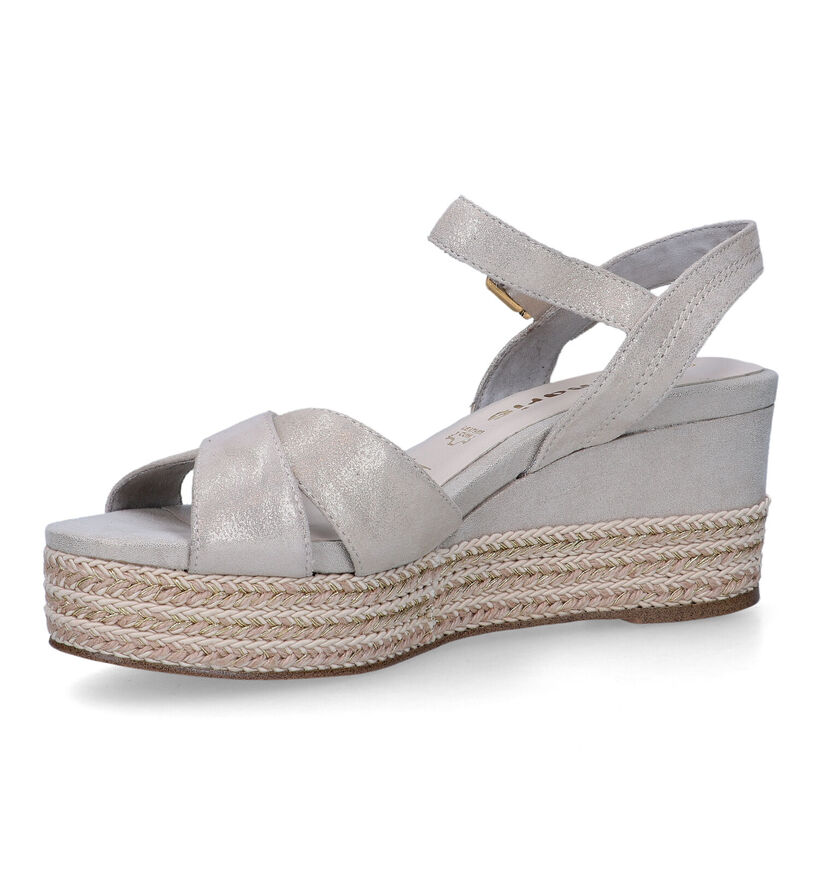 Tamaris Beige Sandalen met sleehak voor dames (322254)