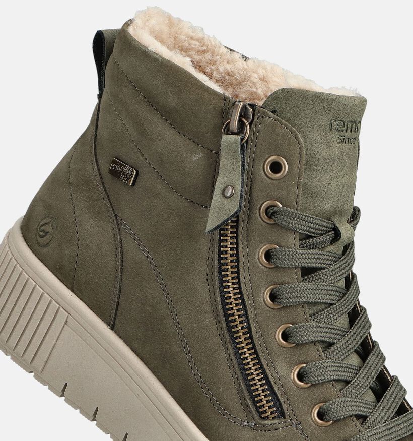Remonte Bottines Fourrées en Vert kaki pour femmes (363582) - pour semelles orthopédiques