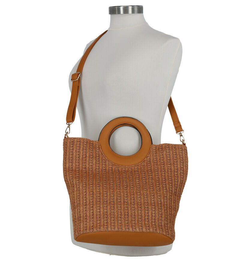 Hampton Bays Alex Cognac Handtas in stof (277928)