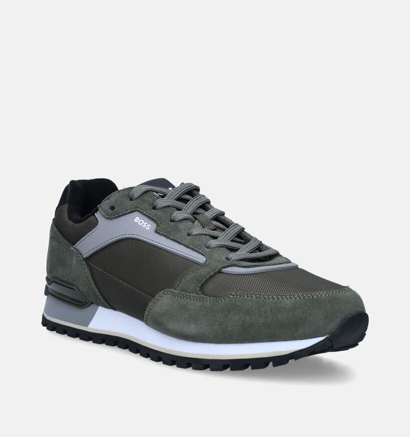 BOSS Parkour-L Runn Chaussures avec lacets en Vert Kaki pour hommes (343641) - pour semelles orthopédiques