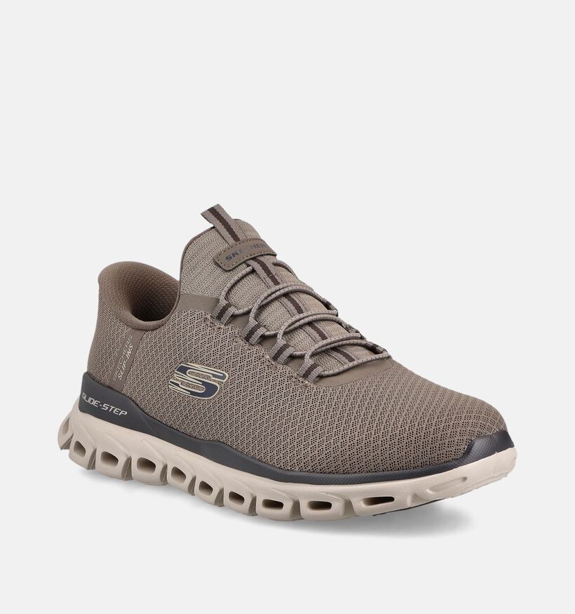 Skechers Glide-Step Noxus Baskets Slip-ins en Marron pour hommes (371084)