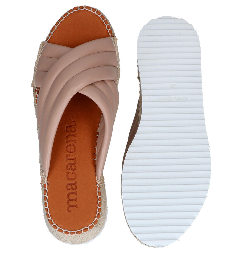 Macarena Carmen Mules en Beige en simili cuir (289980)