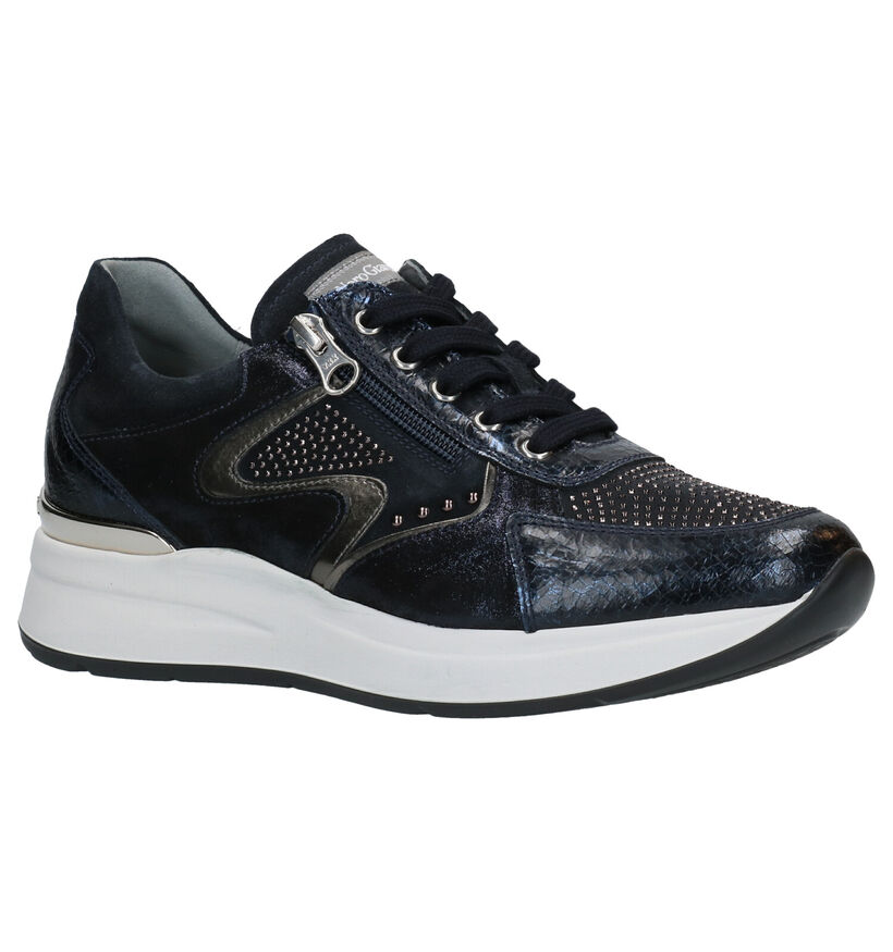 NeroGiardini Blauwe Sneakers in nubuck (278977)