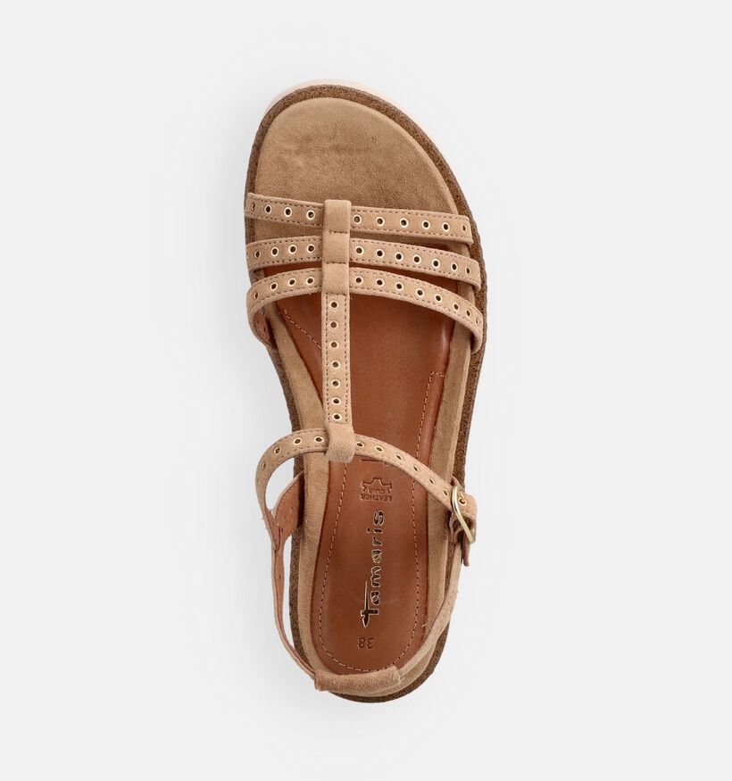 Tamaris Sandales plates en Camel pour femmes (371727)