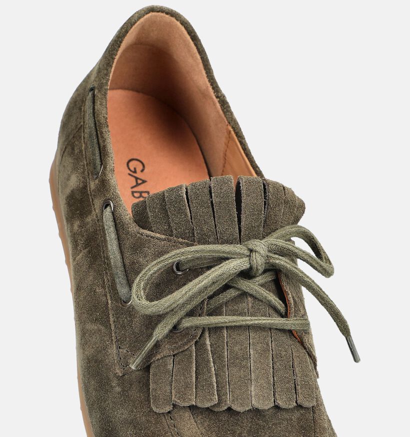 Gabor Comfort Kakigroene Mocassins voor dames (380045) - geschikt voor steunzolen