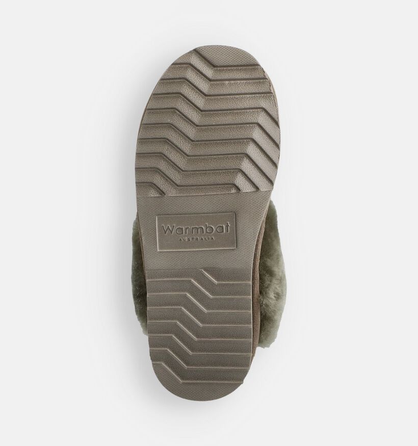 Warmbat Flurry Pantoufles ouvertes en Vert kaki pour femmes (379625)