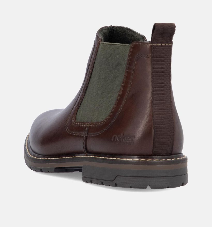 Rieker Bottines Chelsea en Brun foncé pour hommes (347447)