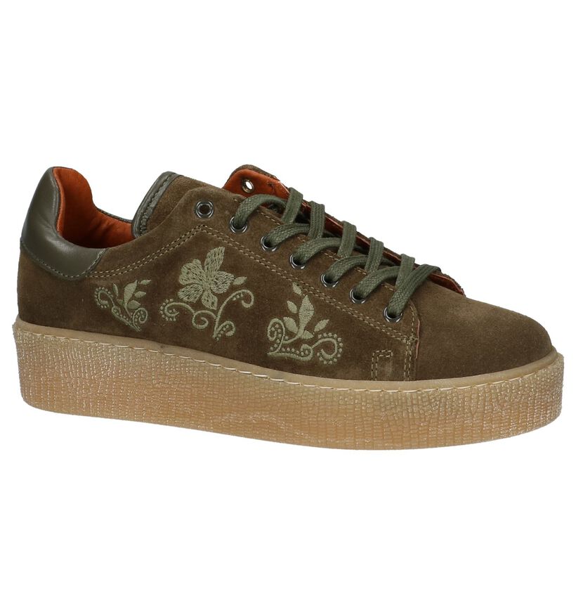 Tango Baskets basses en Vert kaki en daim (209498)