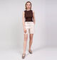 Vila Ola Denim Lichtbeige Short voor dames (369455)