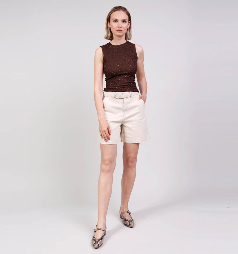 Vila Ola Denim Lichtbeige Short voor dames (369455)