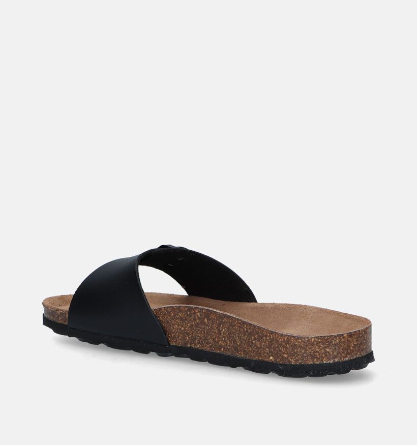 Biotime Nu-pieds plates en Noir pour femmes (349584)