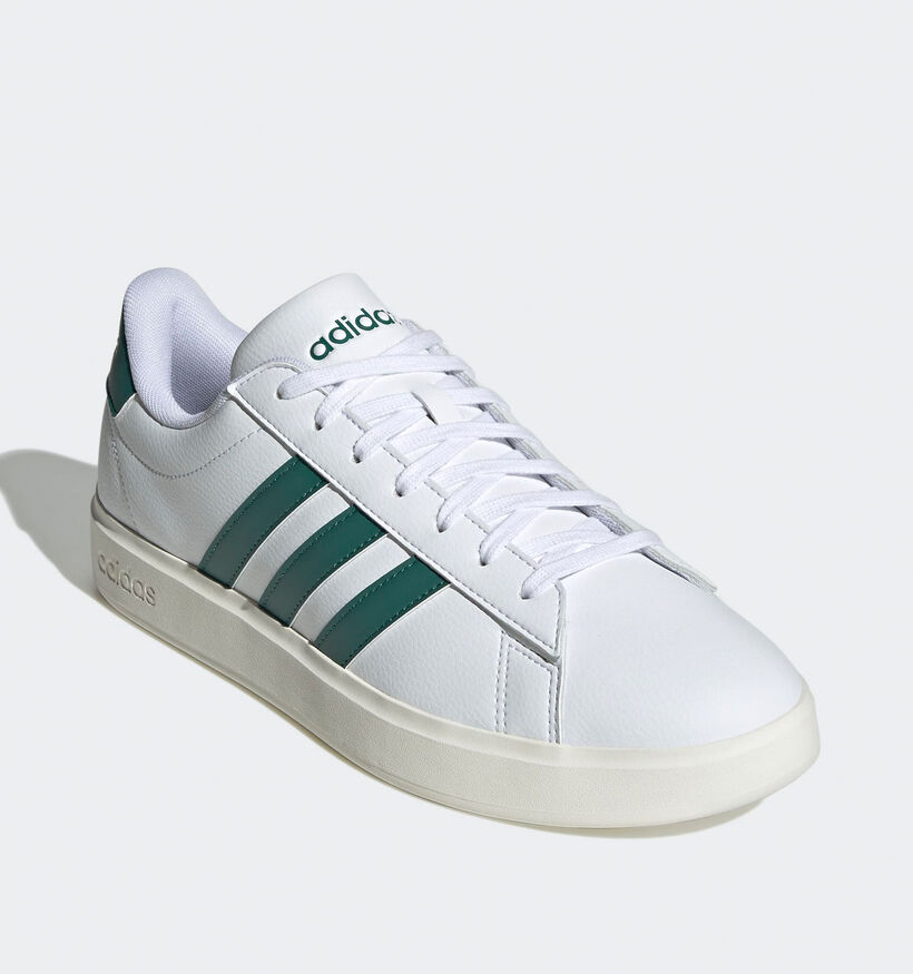 adidas Grand Court 2.0 Baskets en Blanc/Vert pour hommes (359489) - pour semelles orthopédiques