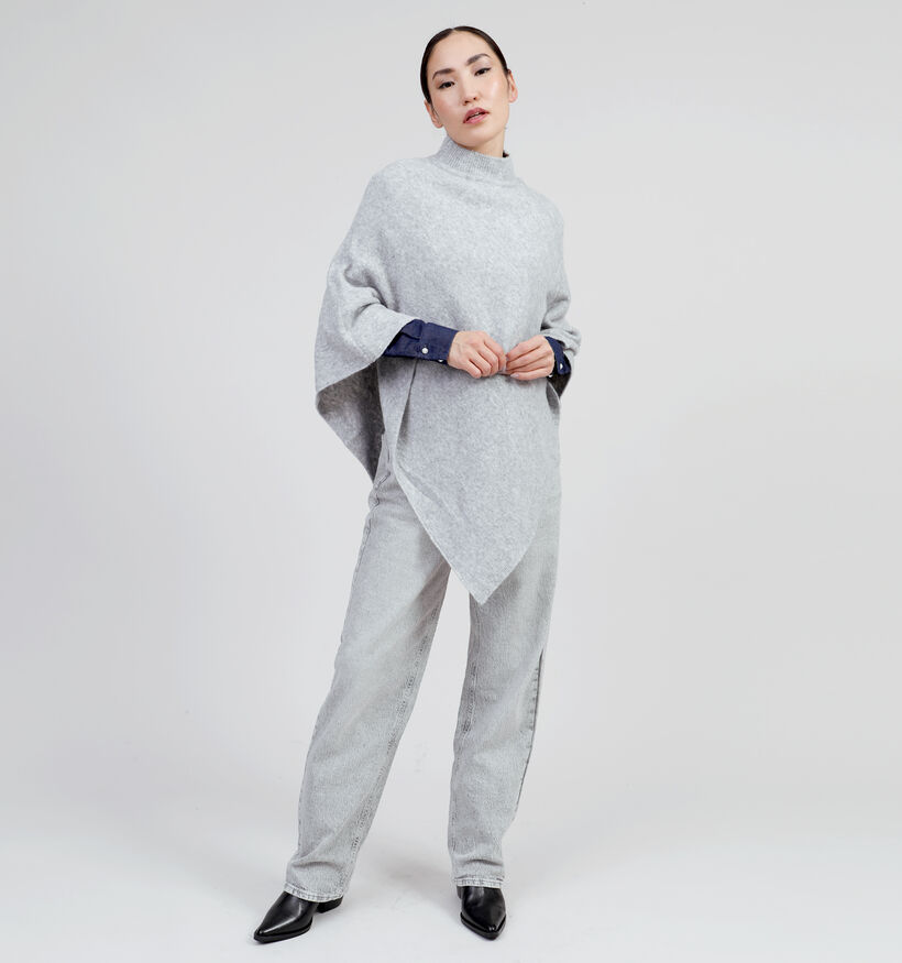 Pieces Fortuna Grijze Poncho voor dames (344998)