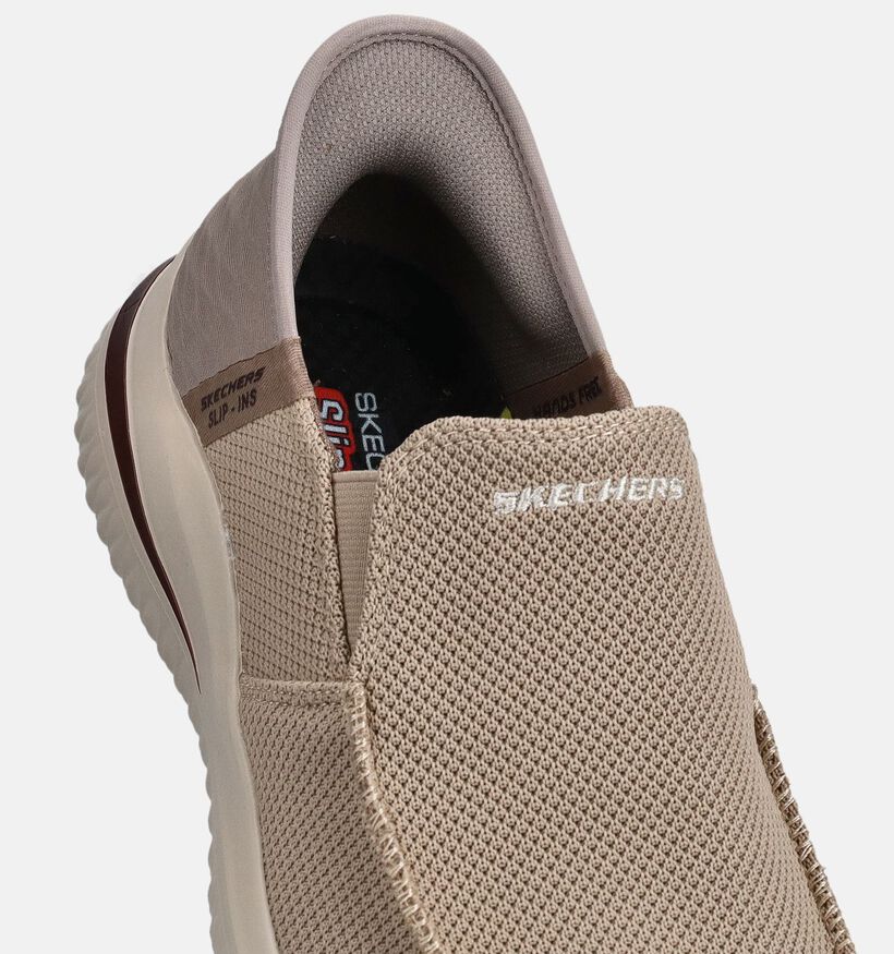 Skechers Delson 3.0 Cabrino Slip-ons en Taupe pour hommes (371048) - pour semelles orthop&eacute;diques