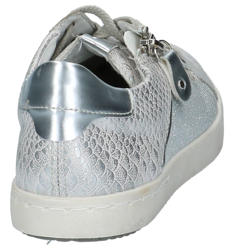 Zilveren Sneakers met Slangenprint en Glitters Remonte, , pdp