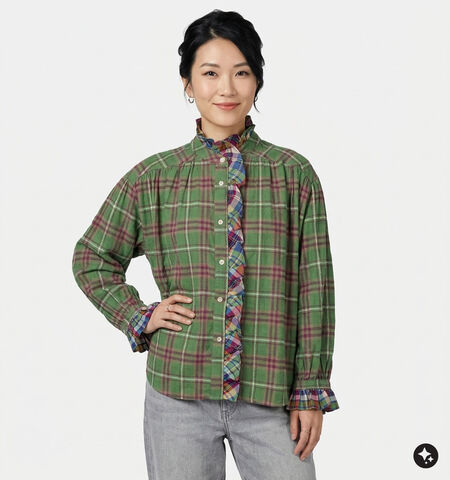Orfeo Blouses Marron/Vert
