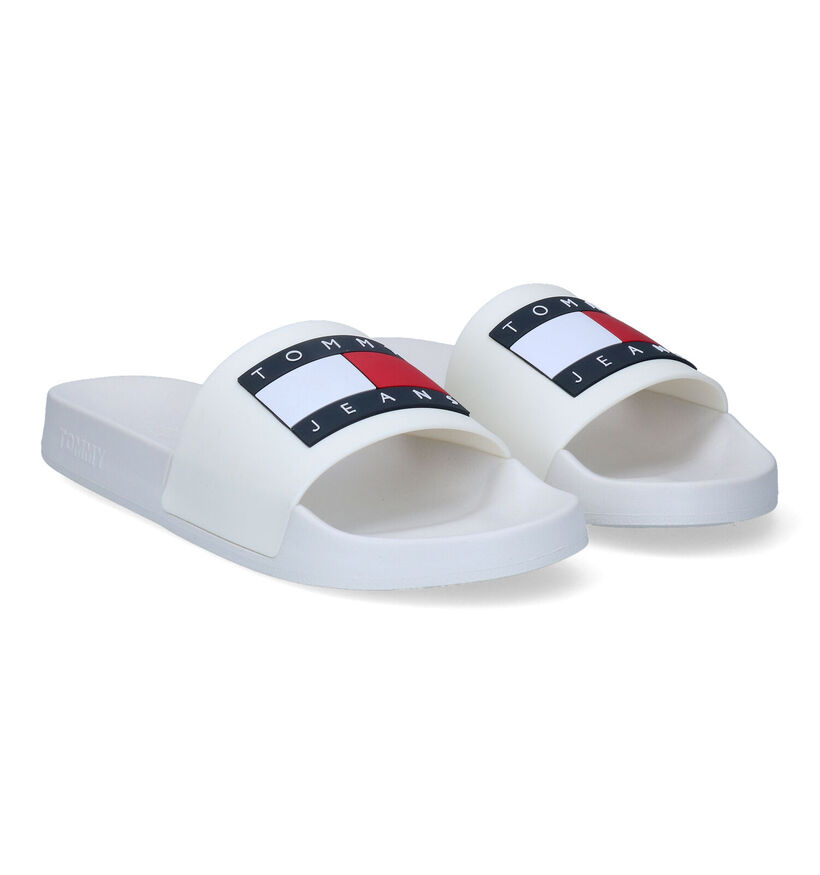 TH Tommy Jeans Flag Witte Badslippers voor dames (303952)