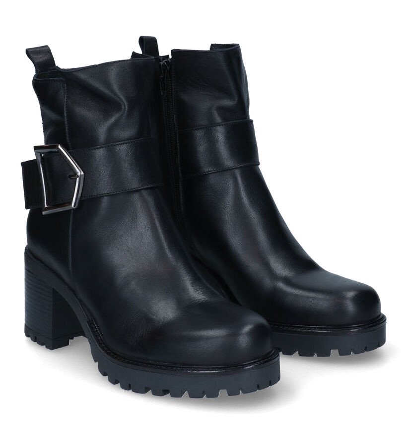 Sweet Lemon Pirlou Bottillons en Noir en cuir (317233)