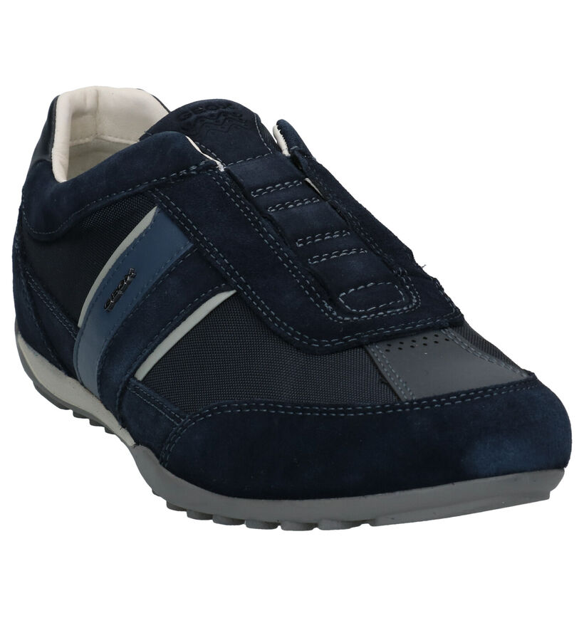 Geox Wells Blauwe Instappers in leer (285531)