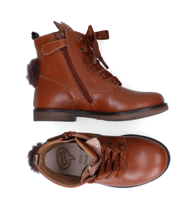 STONES and BONES Falp Bottines en Cognac en cuir (313888)