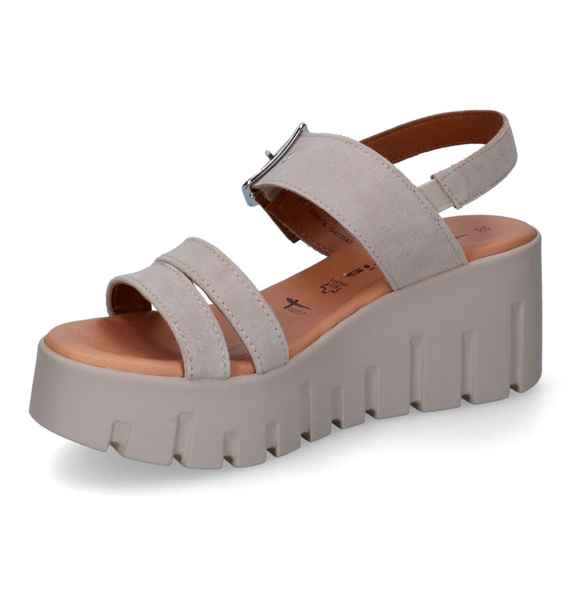 Tamaris Touch it Taupe Sandalen in nubuck (307614)