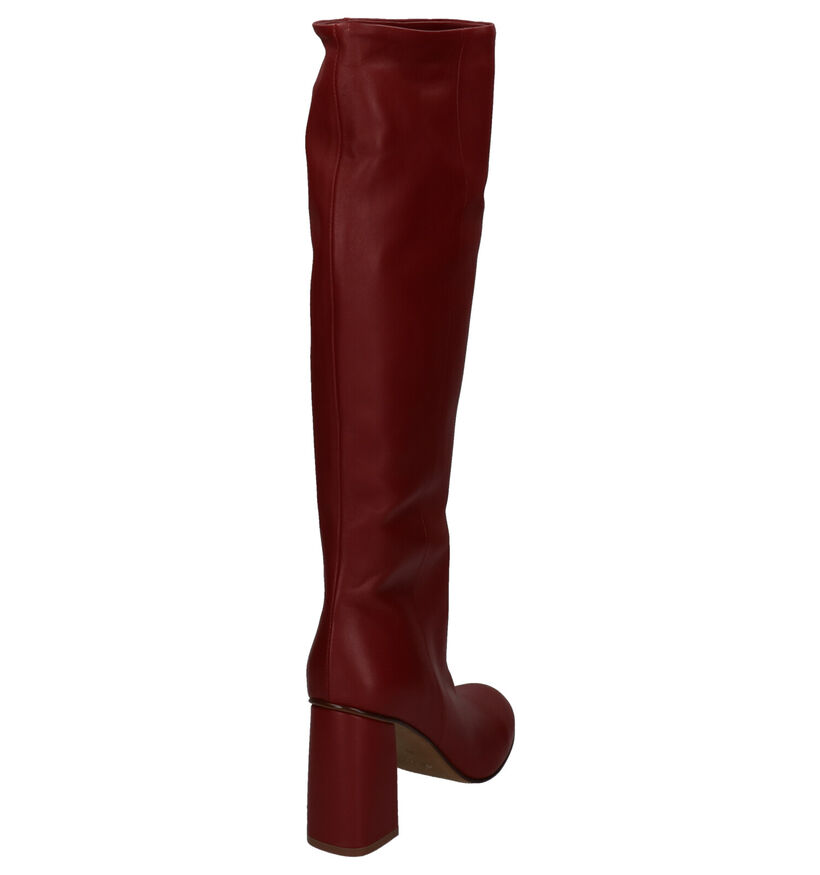 Via Limone Bottes en Bordeaux en cuir (259329)
