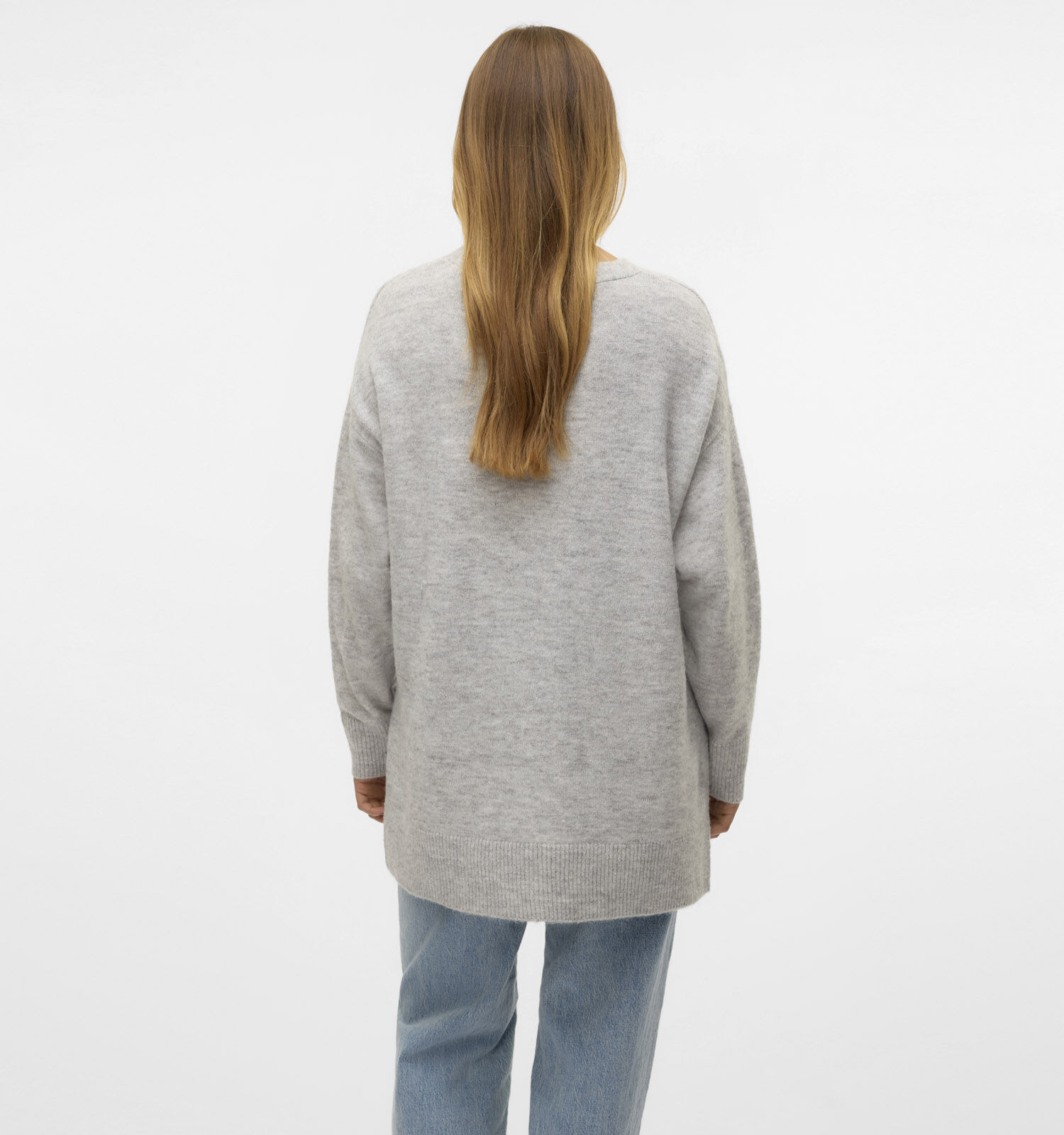 Vero Moda Filuca Grijze Lange trui Dames Truien Online op TORFS.BE