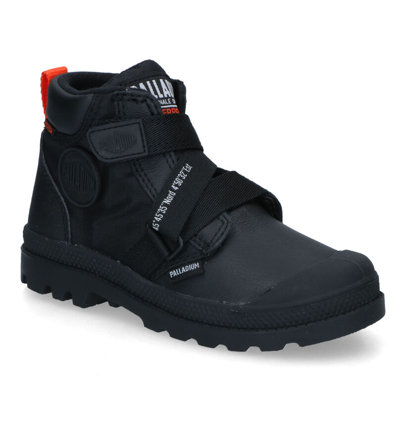 Palladium Pampa Zwarte Boots voor jongens (312974) - geschikt voor steunzolen