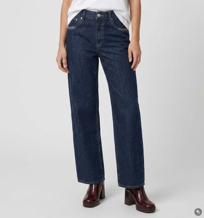 Orfeo Grayson Wide leg jeans en Bleu fonc&eacute; pour femmes (381659)