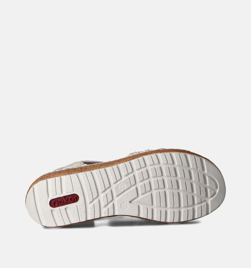 Rieker Sandales talon compensé en Or pour femmes (359298)