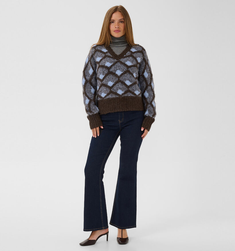 Culture Gilan Pull en Bleu/Marron pour femmes (380479)