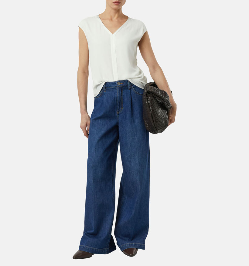 comma Ecru T-shirt met Korte Mouwen voor dames (372186)