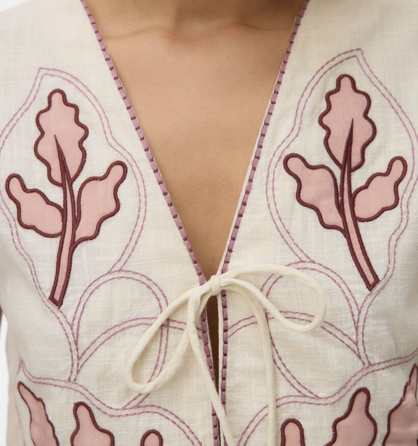 Vero Moda Jamila Beige Vest met Bloemenprint voor dames (369383)
