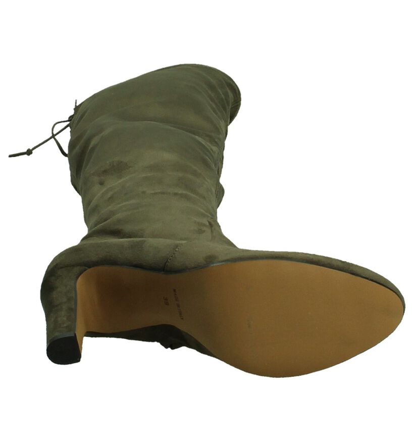 Taupe Les Autres Overknee Laars in daim (196582)