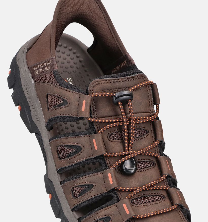 Skechers Tresmen Norvick Sandales en Brun fonc&eacute; pour hommes (371030)