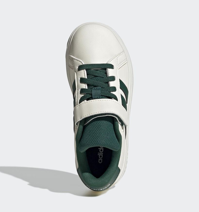 adidas Grand Court 2.0 Baskets en Ecru/Vert pour filles, garçons (359664) - pour semelles orthopédiques