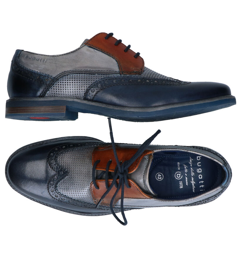 Bugatti Chaussures habill&eacute;es en Bleu en cuir (293628)