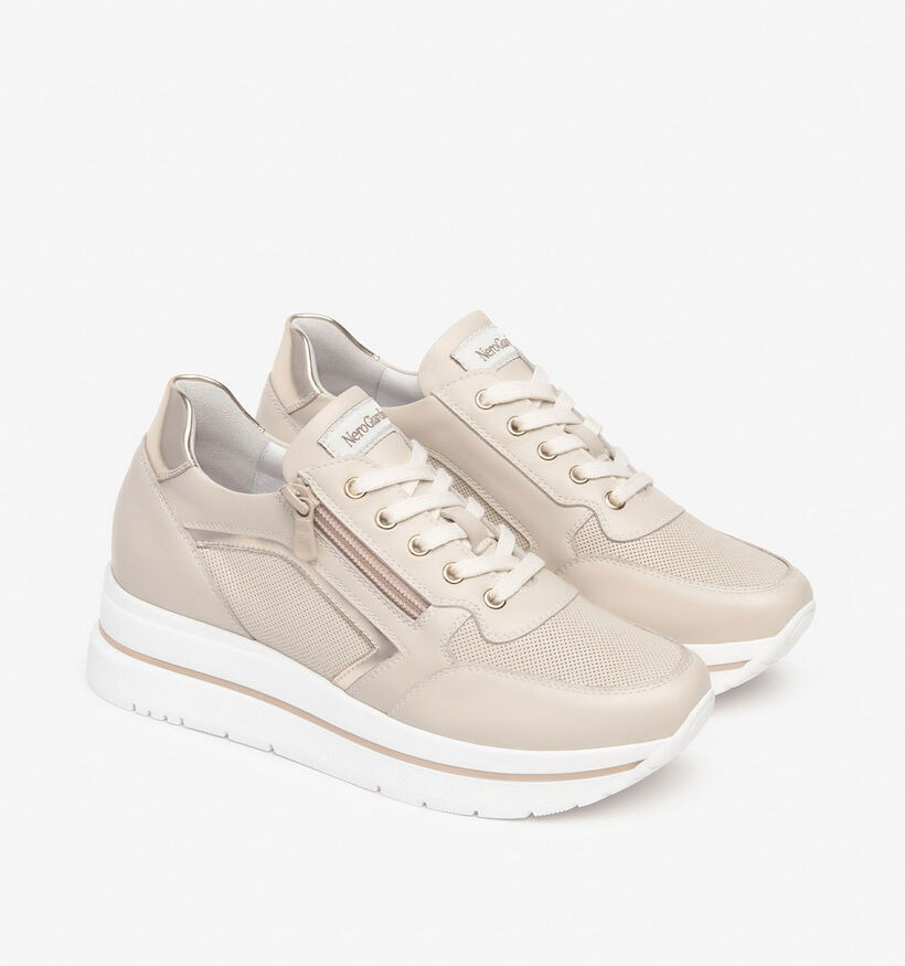 NeroGiardini Baskets à talon compensé en Beige pour femmes (358350) - pour semelles orthopédiques