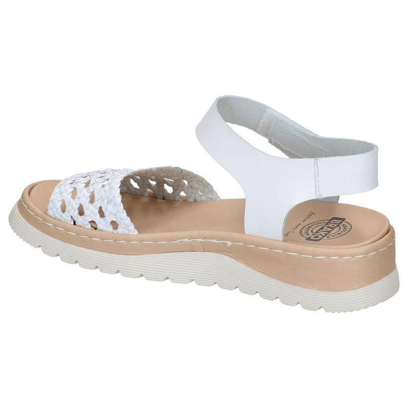 Brako Anatomics Sandales plates en Blanc en cuir (272886)