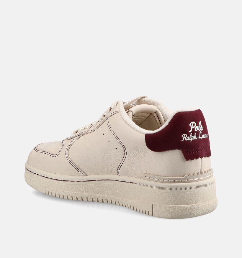 Polo Ralph Lauren Masters Baskets en Blanc/Bordeaux pour femmes (377207) - pour semelles orthop&eacute;diques