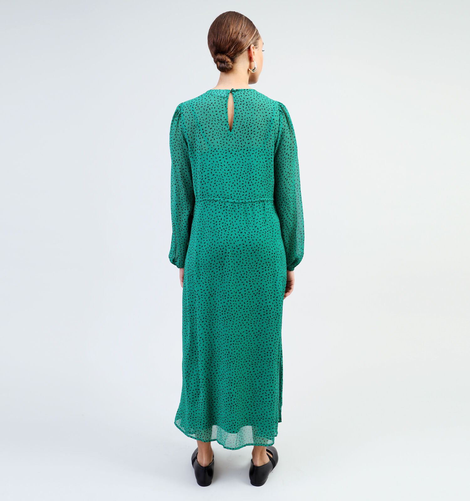 Vila Britanja Dot O neck Groene Jurk Dames Kleedjes Online op